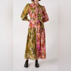NEW NWT Evi Grintela Isla Belted Maxi Dress Size S
